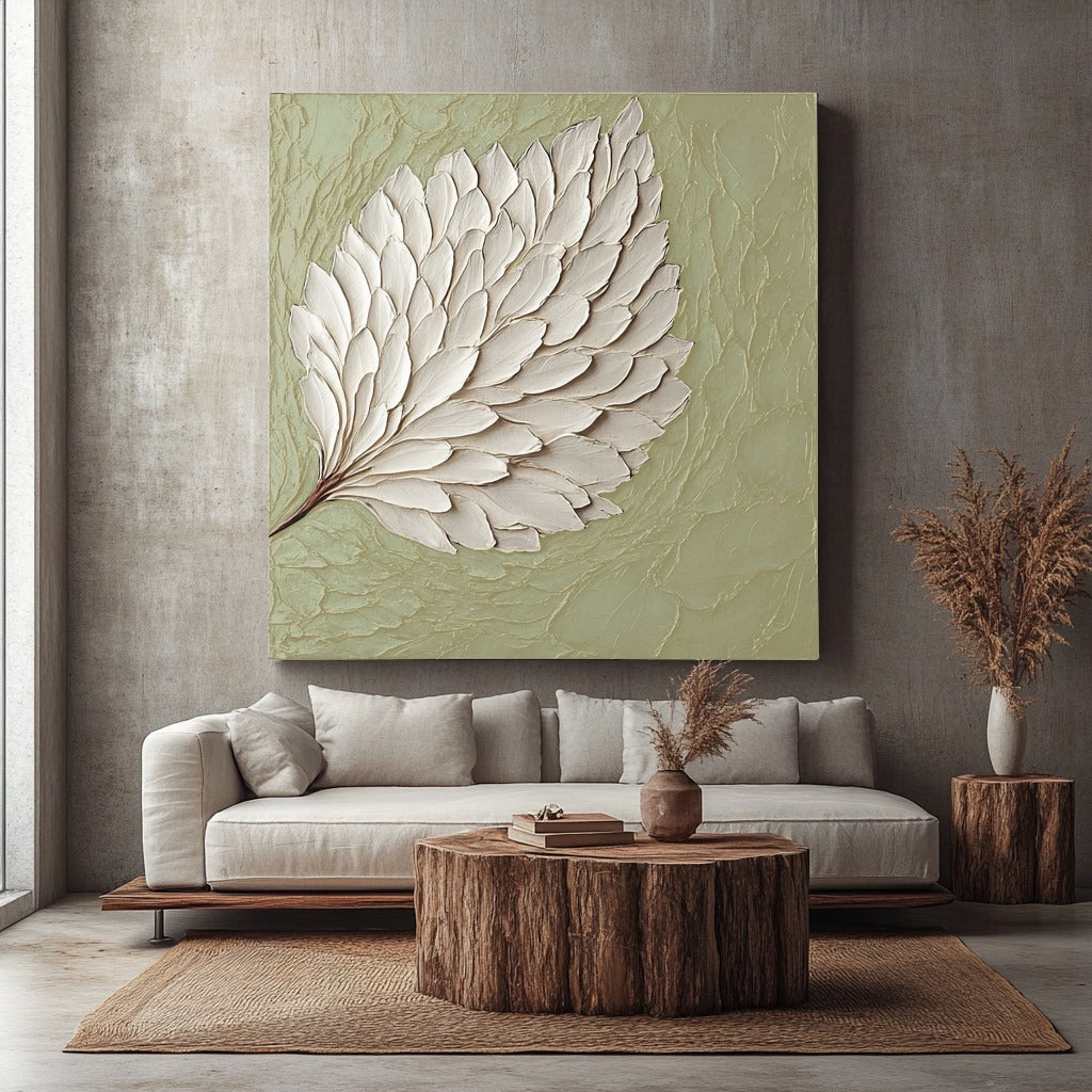 Elegant Leaf Wall Art – Large Modern Canvas for Home and Living Room Decor