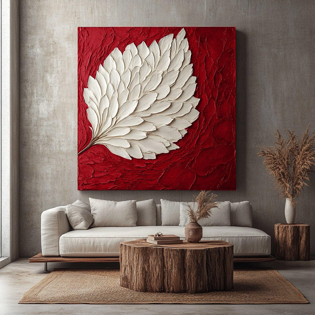 Elegant Leaf Wall Art – Large Modern Canvas for Home and Living Room Decor