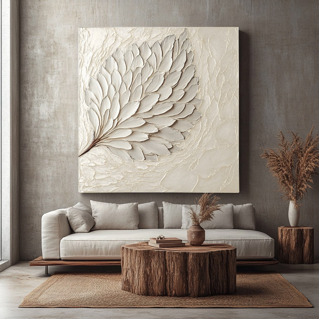 Elegant Leaf Wall Art – Large Modern Canvas for Home and Living Room Decor
