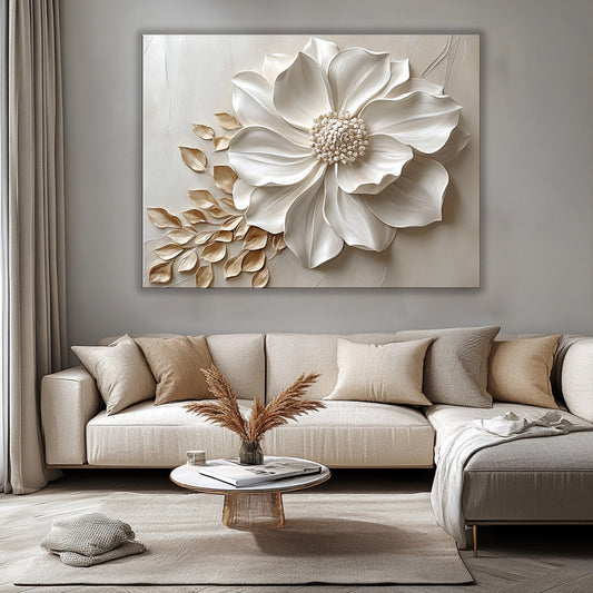 Elegant Flower Wall Art – Oversized Floral Canvas for Living Room and Home Decor