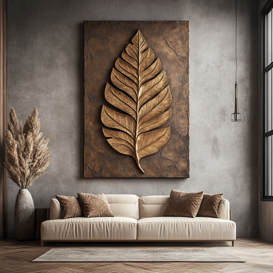 Ethereal Leaf Harmony V2 – A Nature-Inspired Botanical Wall Art for Serene Interiors