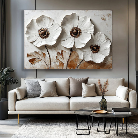 Earthtone Blossom Canvas Wall Art