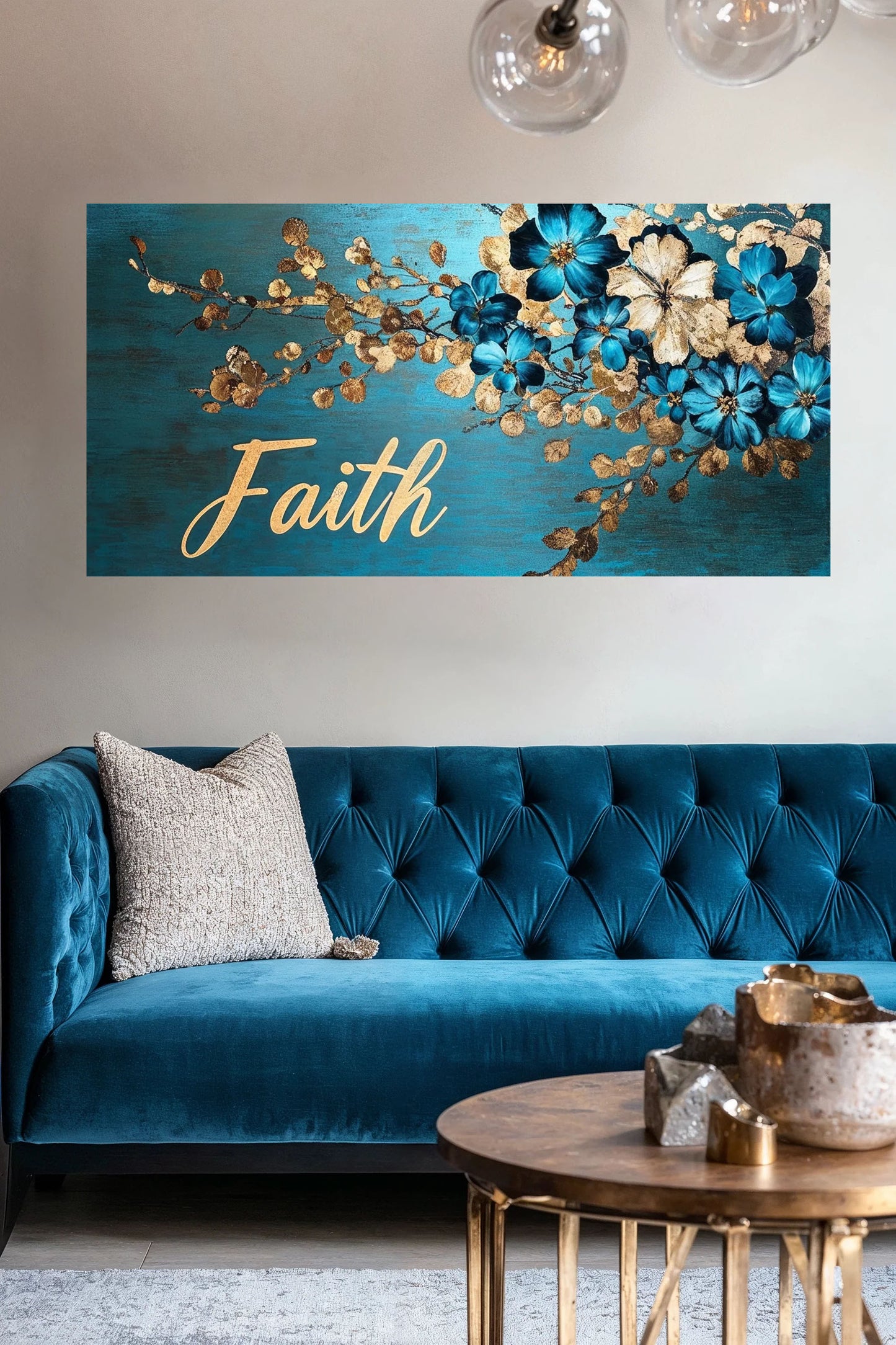 Rustic Bloom Harmony Canvas – Nature-Inspired Wall Art for Boho Bedrooms