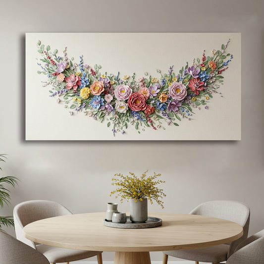 Floral Symphony V30 Wall Art – Vibrant Botanical Canvas for Elegant Interiors