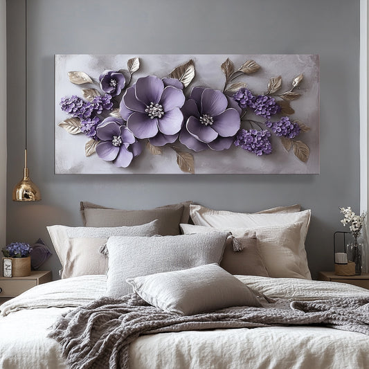 Modern Blossom Wall Art – Oversized Flower Canvas for Bedroom and Living Room Decor