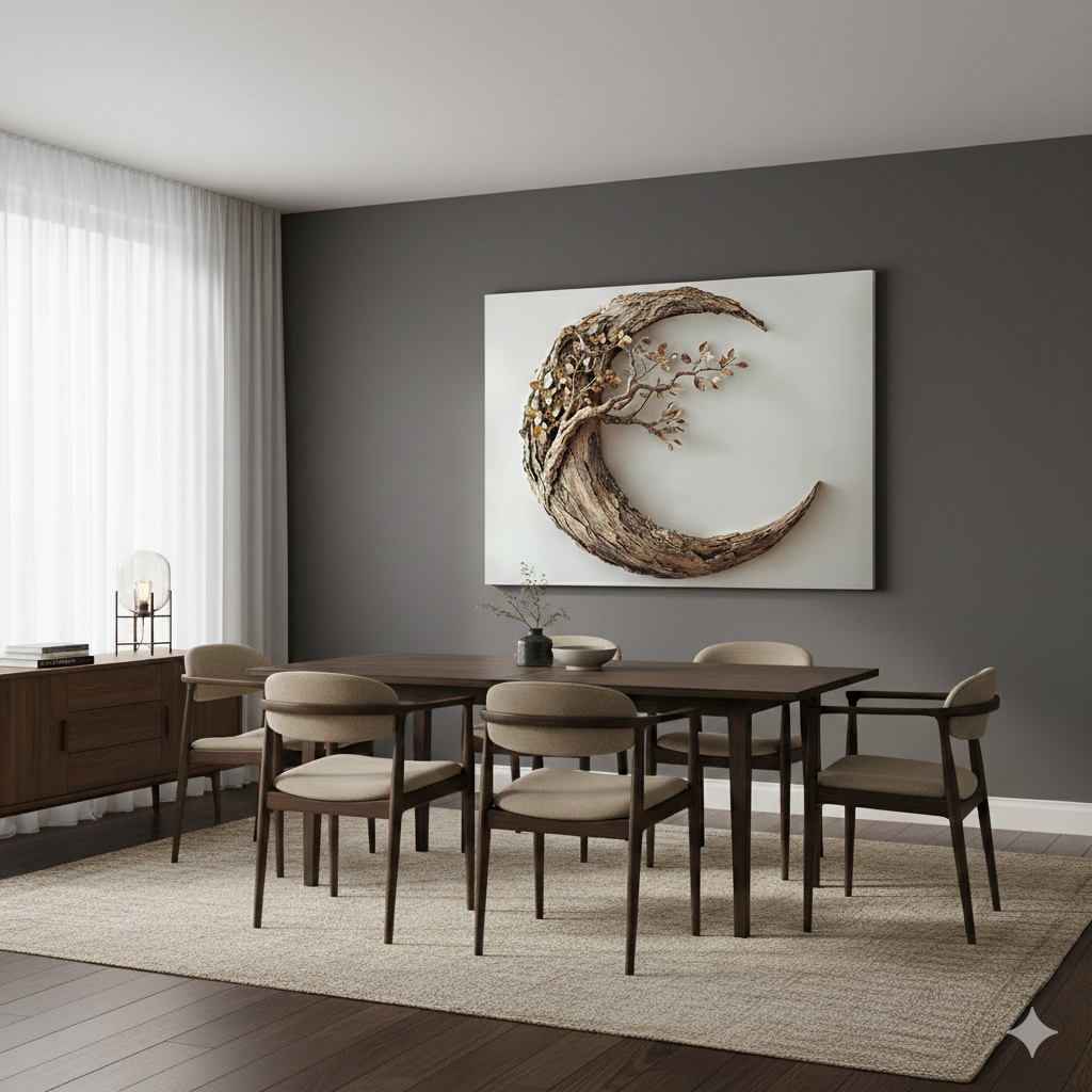 Moon Tree Wall Art – Nature Inspired Canvas for Modern Living Spaces