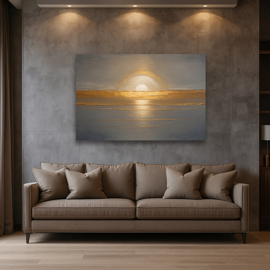 Golden Horizon Calm – Sunset Canvas Wall Art