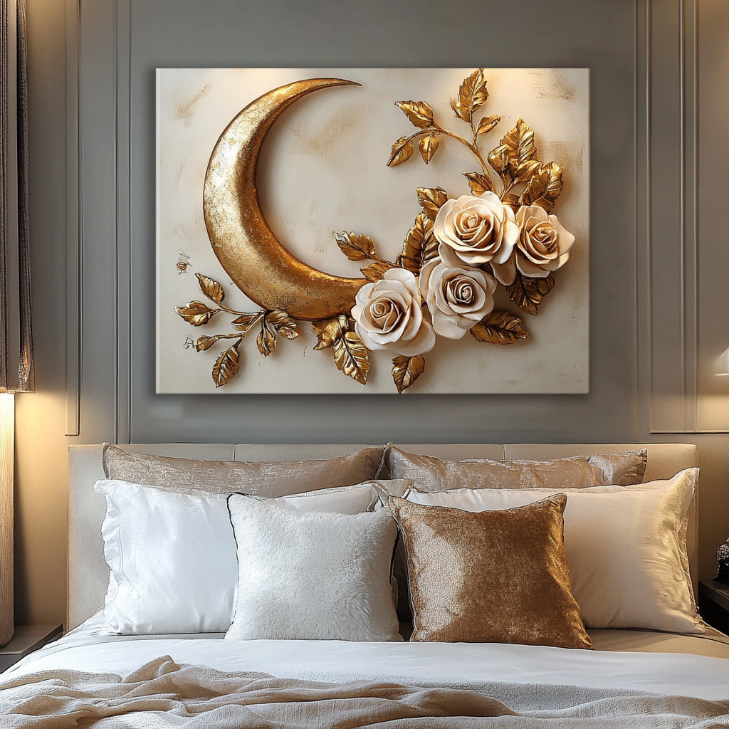 Home Wall Art: Golden Moon Bouquet
