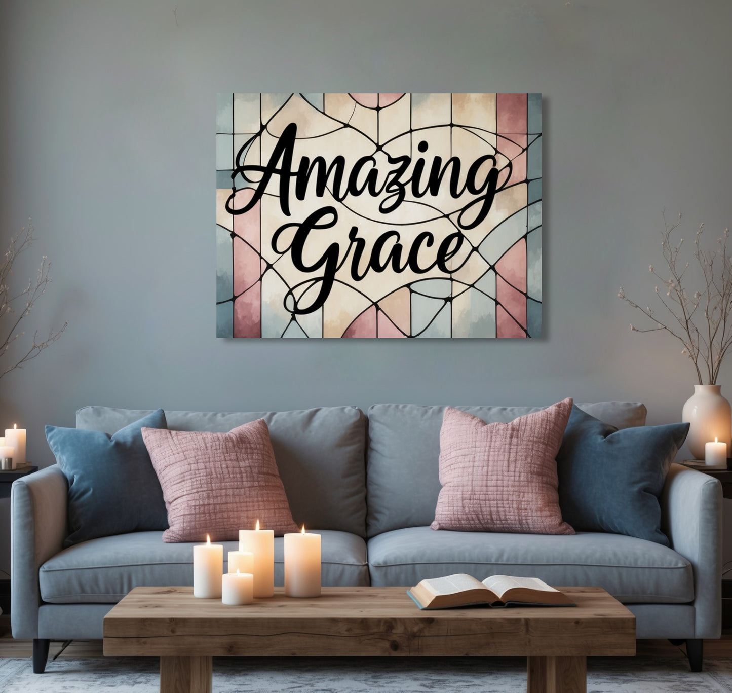 Grace That Saves – Elegant Christian Wall Art in Soft Neutrals