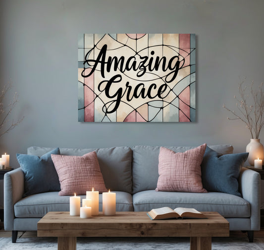 Grace That Saves – Elegant Christian Wall Art in Soft Neutrals
