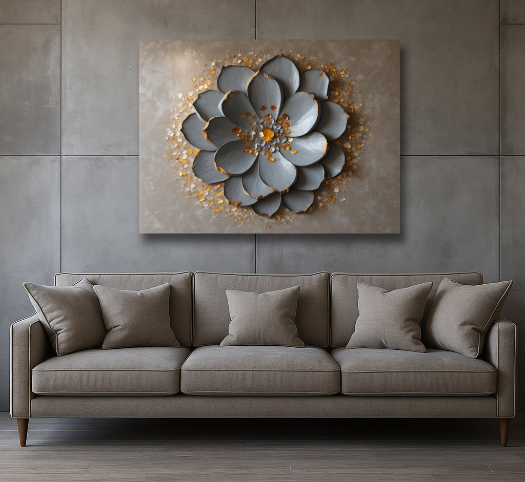 Midnight Bloom Halo – Canvas Wall Art