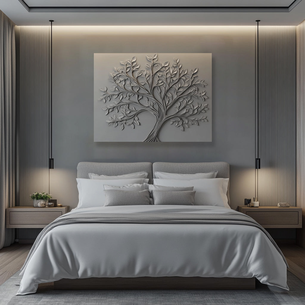 Modern Tree of Life – Minimalist Neutral Wall Art Canvas