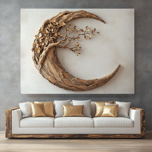 Moon Tree Wall Art – Nature Inspired Canvas for Modern Living Spaces