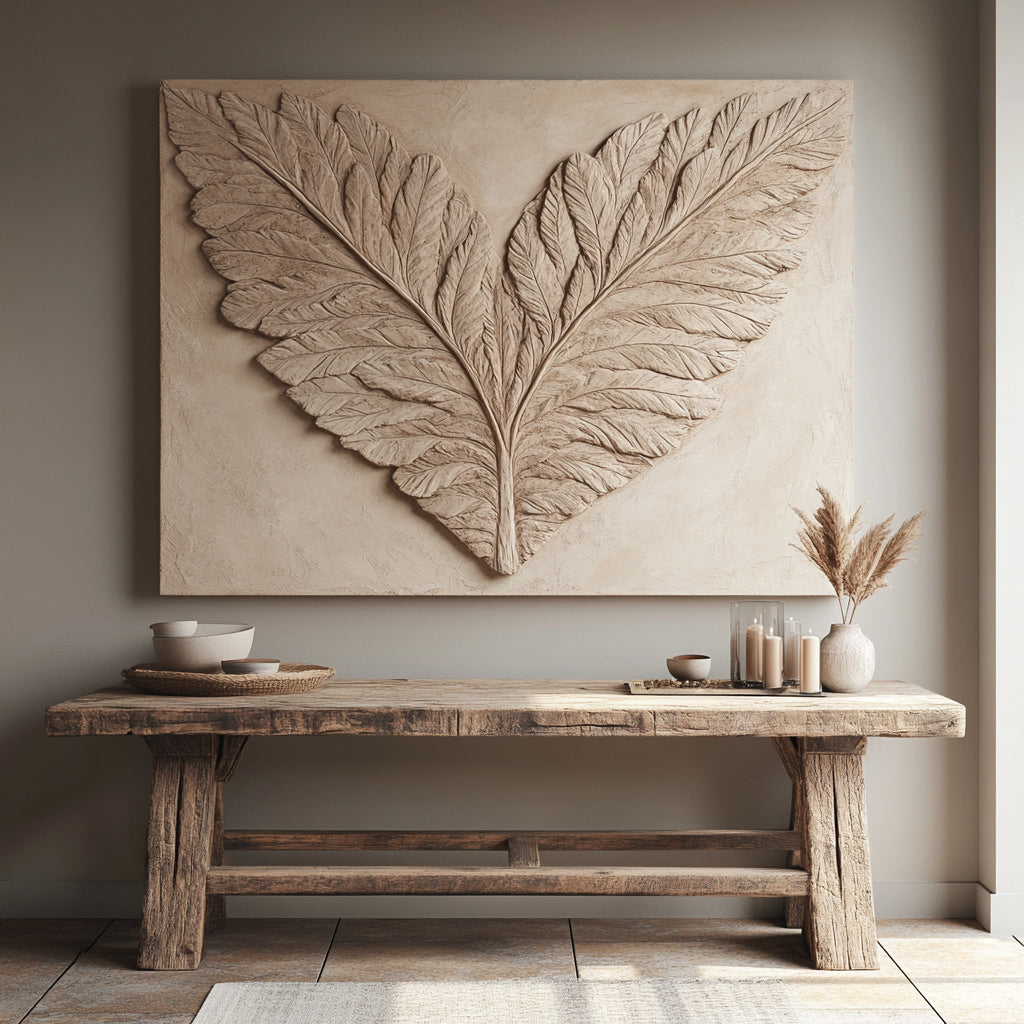 Nature’s Embrace – A Statement Leaf Wall Art for Rustic Elegance