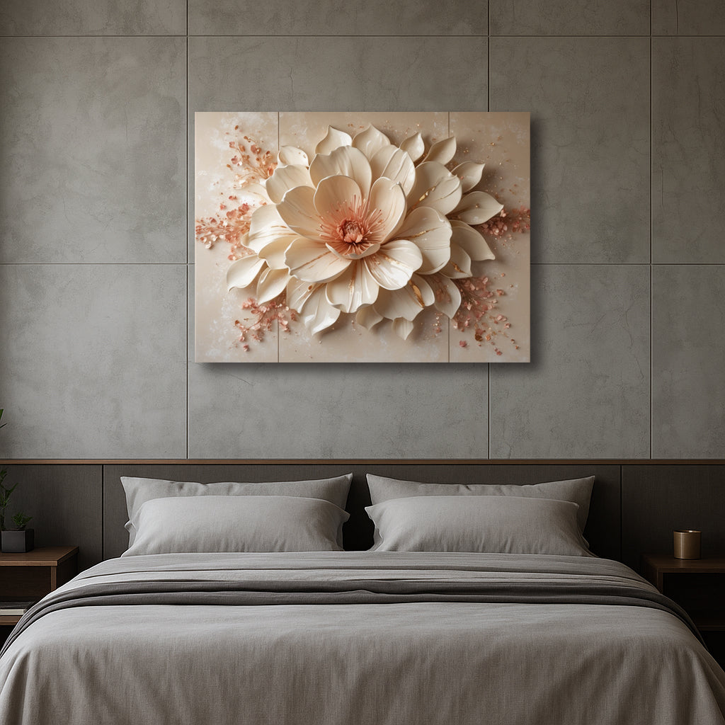 Peach Blossom Mirage – Elegant Floral Canvas Wall Art