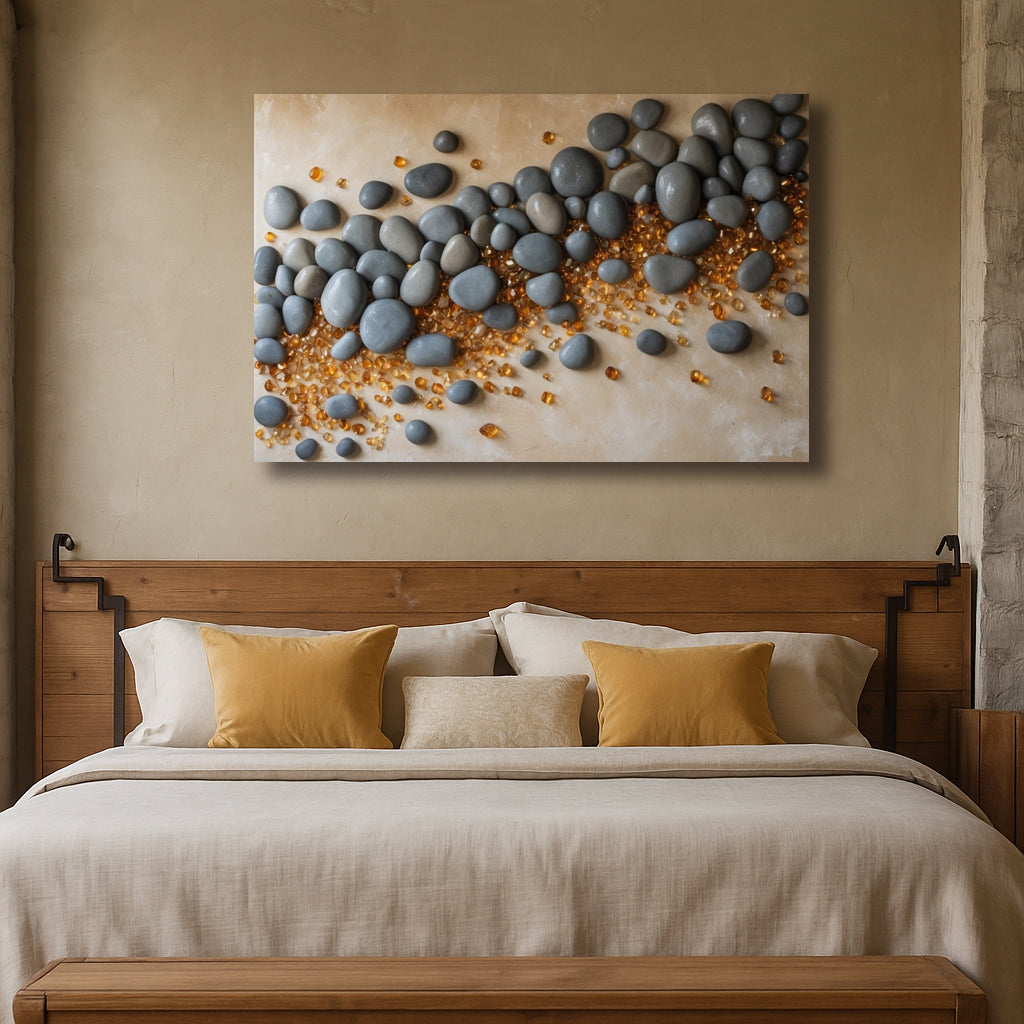 Riverstone Serenity – Textured Look Canvas Wall Art