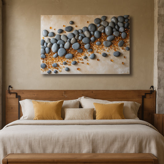 Riverstone Serenity – Textured Look Canvas Wall Art