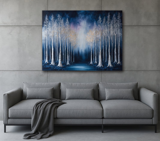 Twilight Forest Glow – Mystical Woodland Canvas Print