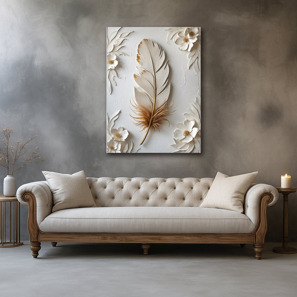 Whispers of Light Feather Canvas Wall Art