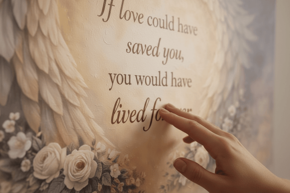 A Piece Of My Heart Lives In Heaven Memorial Wall Art - Magnolia & Gold Butterfly Canvas - Sense for Decor