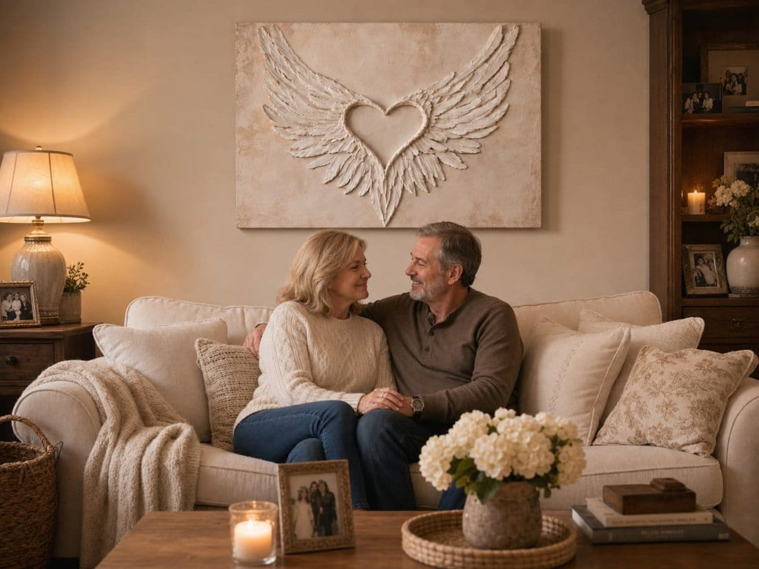 Angel Wings Wall Art – Heart Shaped Wing Design for Bedroom & Living Room Décor - Sense for Decor