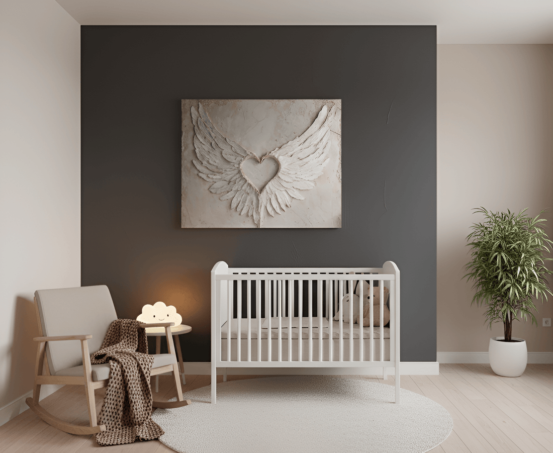 Angel Wings Wall Art – Heart Shaped Wing Design for Bedroom & Living Room Décor - Sense for Decor