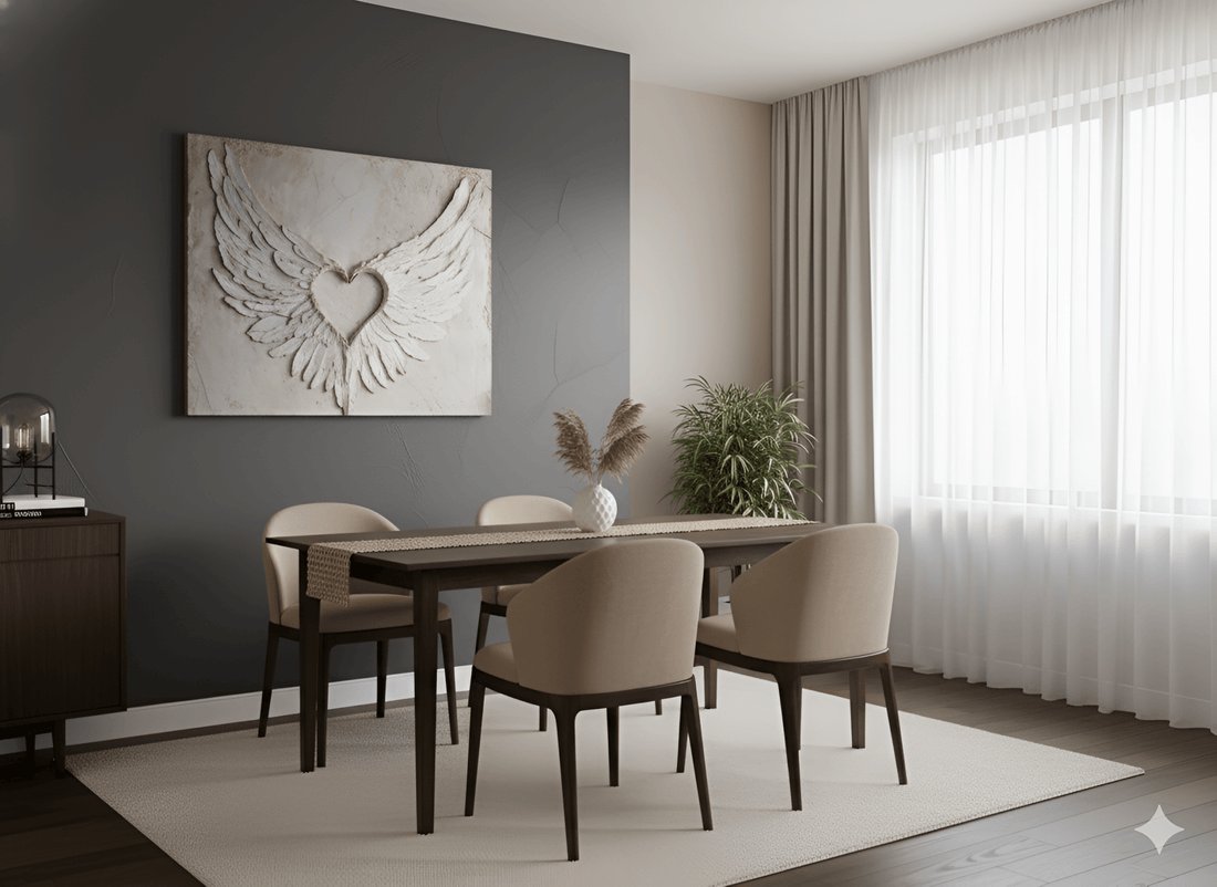 Angel Wings Wall Art – Heart Shaped Wing Design for Bedroom & Living Room Décor - Sense for Decor