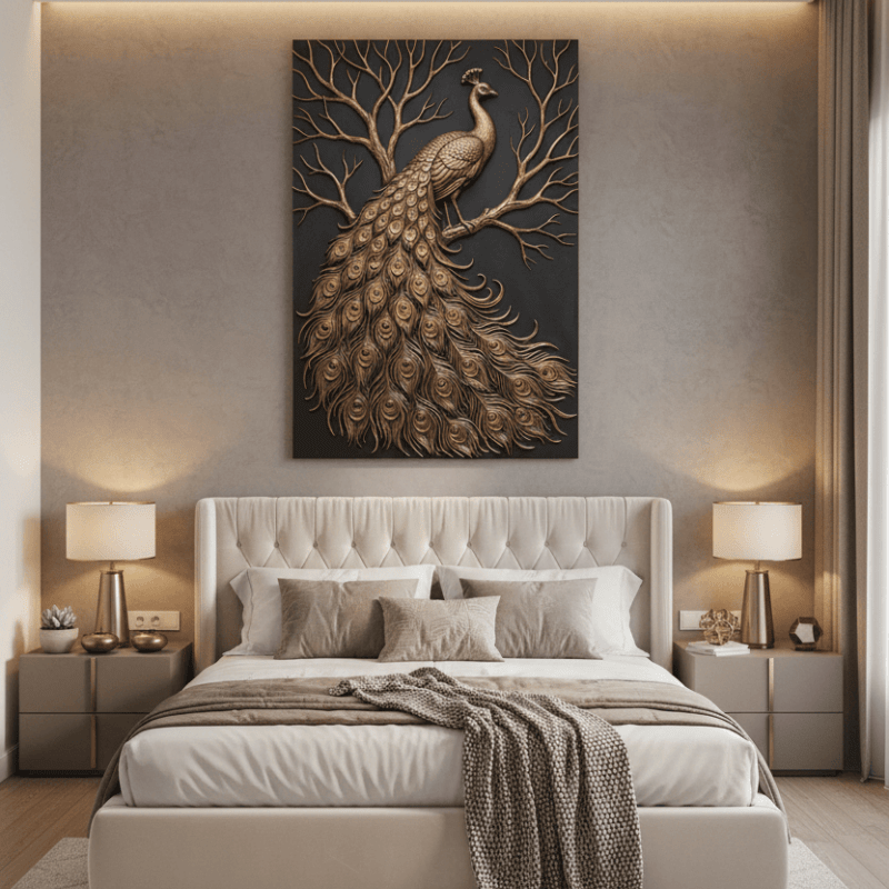 Black and Gold Wild Animals Wall Art – Luxury Canvas Wall Decor (Flat or 3D Hand - Embellished Finish) - Sense for Decor