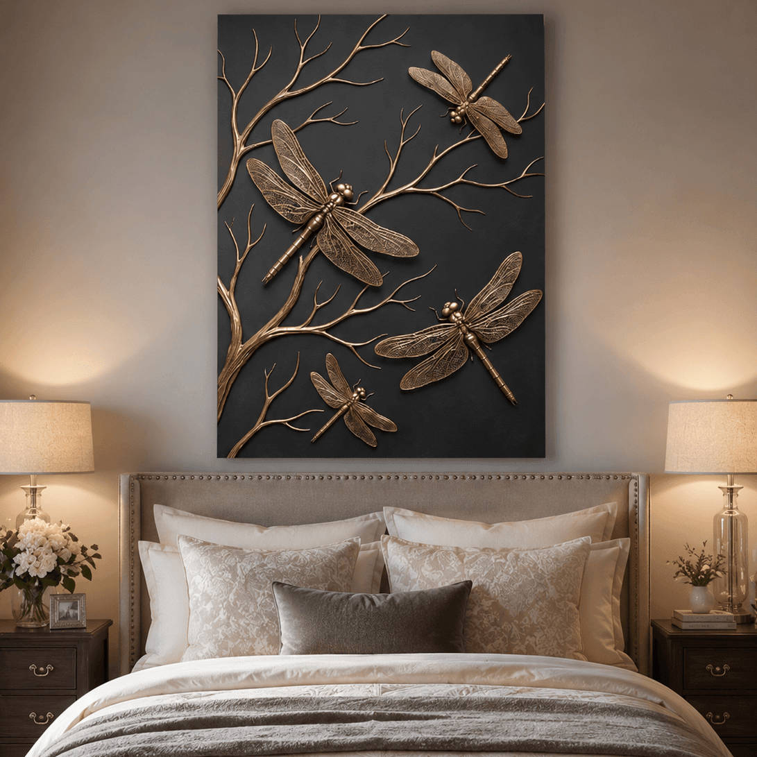 Black and Gold Wild Animals Wall Art – Luxury Canvas Wall Decor (Flat or 3D Hand - Embellished Finish) - Sense for Decor