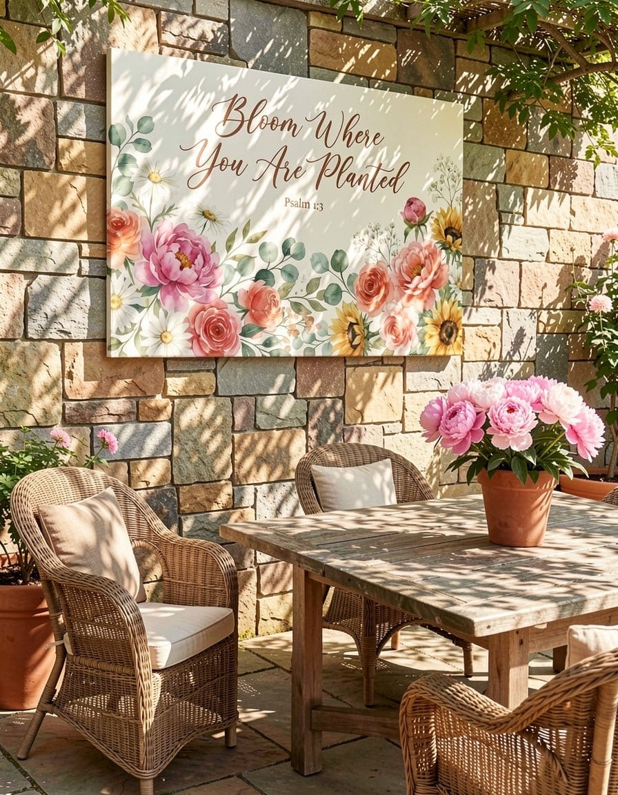 Bloom Where You Are Planted Wall Art – Psalm 1:3 Christian Canvas Print, Inspirational Faith Decor for Growth and Encouragement - Sense for Decor