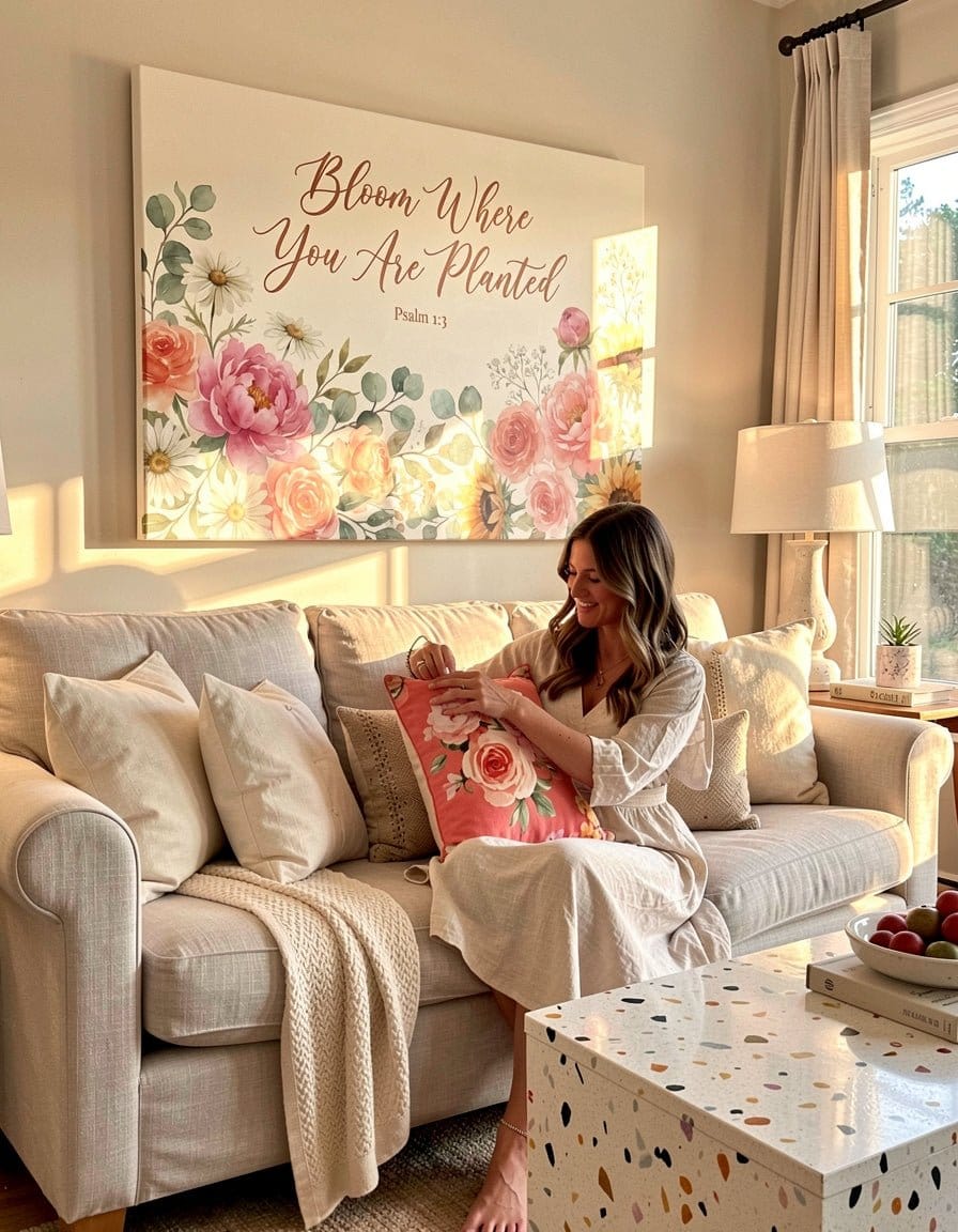 Bloom Where You Are Planted Wall Art – Psalm 1:3 Christian Canvas Print, Inspirational Faith Decor for Growth and Encouragement - Sense for Decor