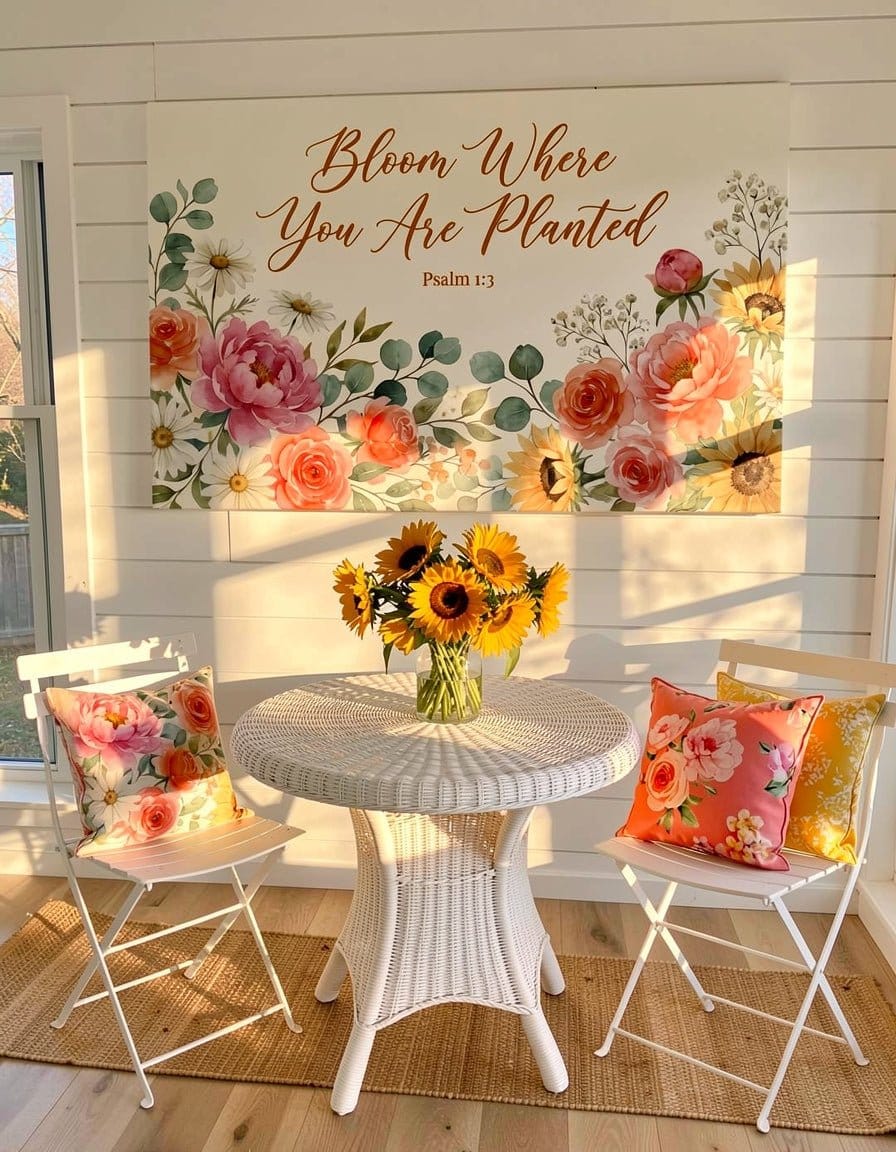 Bloom Where You Are Planted Wall Art – Psalm 1:3 Christian Canvas Print, Inspirational Faith Decor for Growth and Encouragement - Sense for Decor
