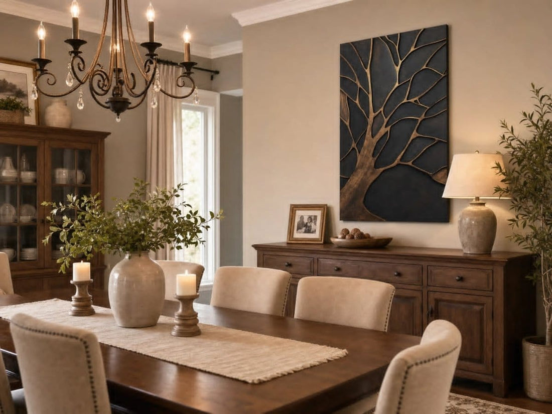 Bronze Branches – Abstract Tree Silhouette Wall Art Canvas - Sense for Decor