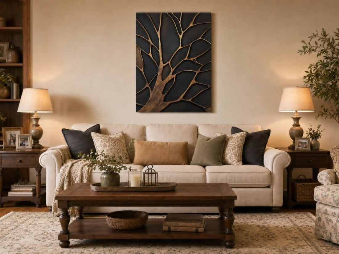 Bronze Branches – Abstract Tree Silhouette Wall Art Canvas - Sense for Decor