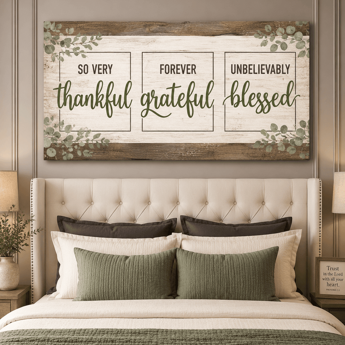 Christian Wall Art: So Very Thankful Forever Grateful Unbelievably Blessed - Sense for Decor