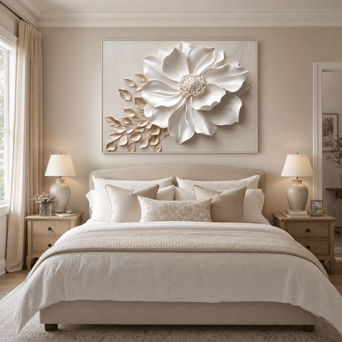 Elegant Flower Wall Art – Oversized Floral Canvas for Living Room and Home Decor - Sense for Decor
