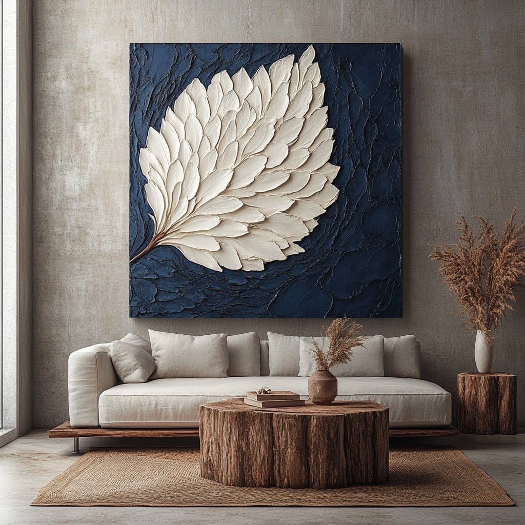 Elegant Leaf Wall Art – Large Modern Canvas for Home and Living Room D ...