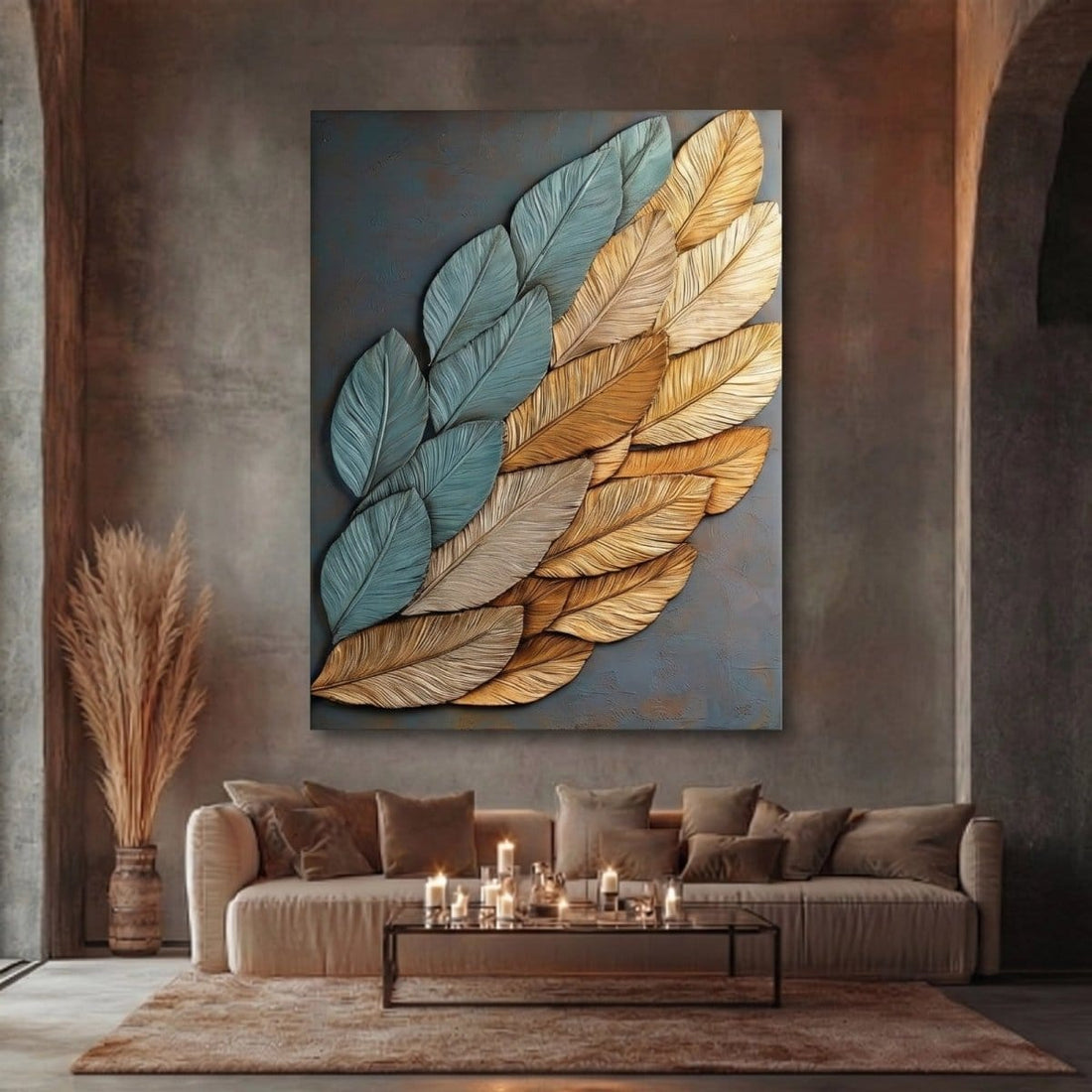Ethereal Leaf Harmony V10 – Serene Botanical Wall Art in Soft Neutral Tones - Sense for Decor