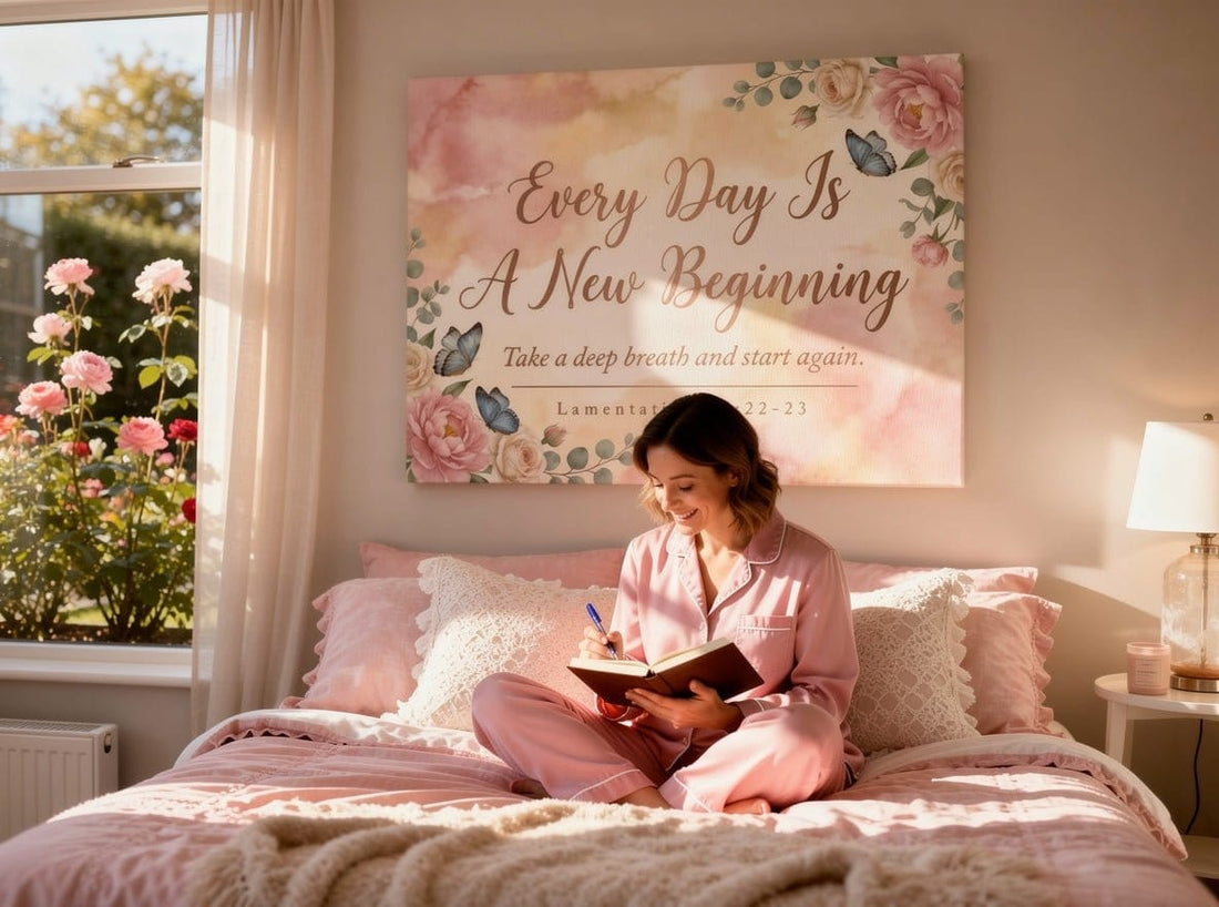 Every Day Is A New Beginning Wall Art – Lamentations 3:22 - 23 Christian Canvas Print, Inspirational Faith Decor for New Beginnings - Sense for Decor