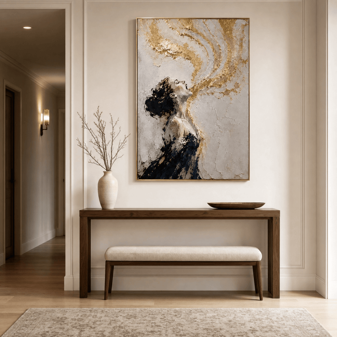 Golden Exhale – Premium Framed Canvas Wall Art - Sense for Decor
