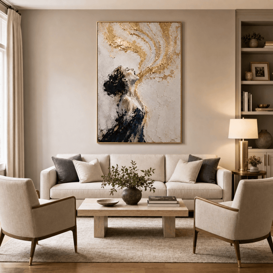 Golden Exhale – Premium Framed Canvas Wall Art - Sense for Decor