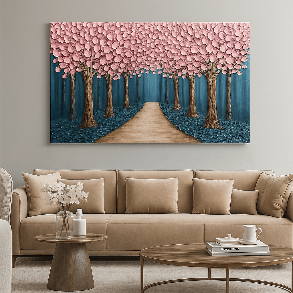 Golden Forest Path Wall Art Canvas - Sense for Decor