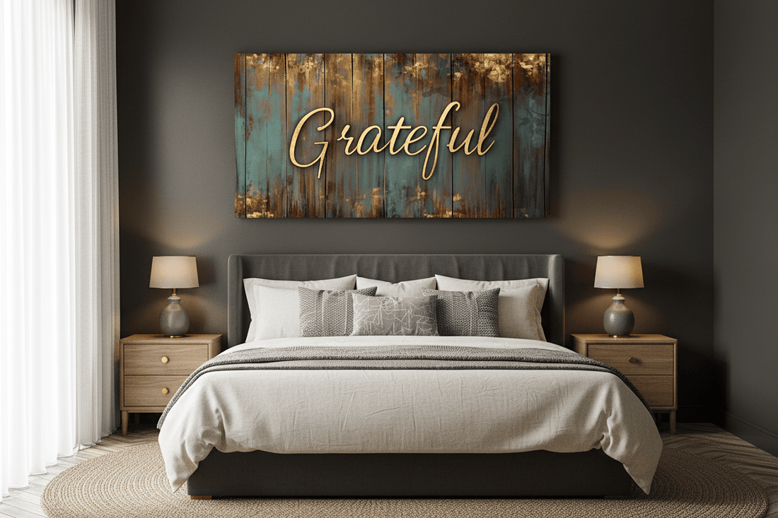 Grateful Wall Art – Inspirational Quote Canvas for Home and Living Room Decor - Sense for Decor