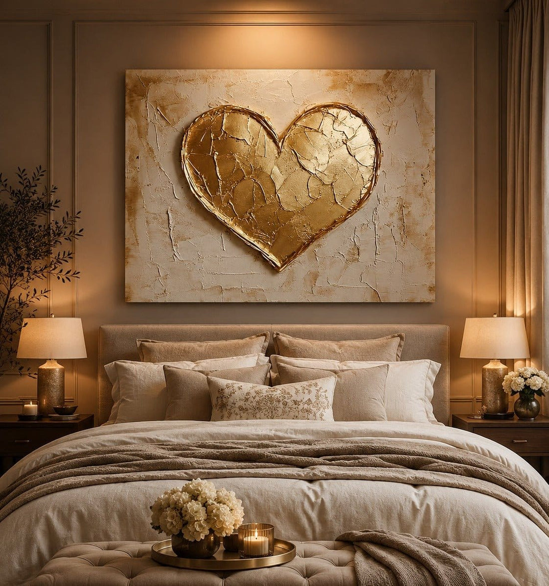 Home Wall Art: Golden Heart - Sense for Decor