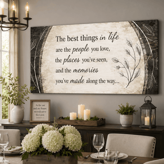 Home Wall Art: The best things in life are the people you love (Wood Frame Ready To Hang) - Sense for Decor