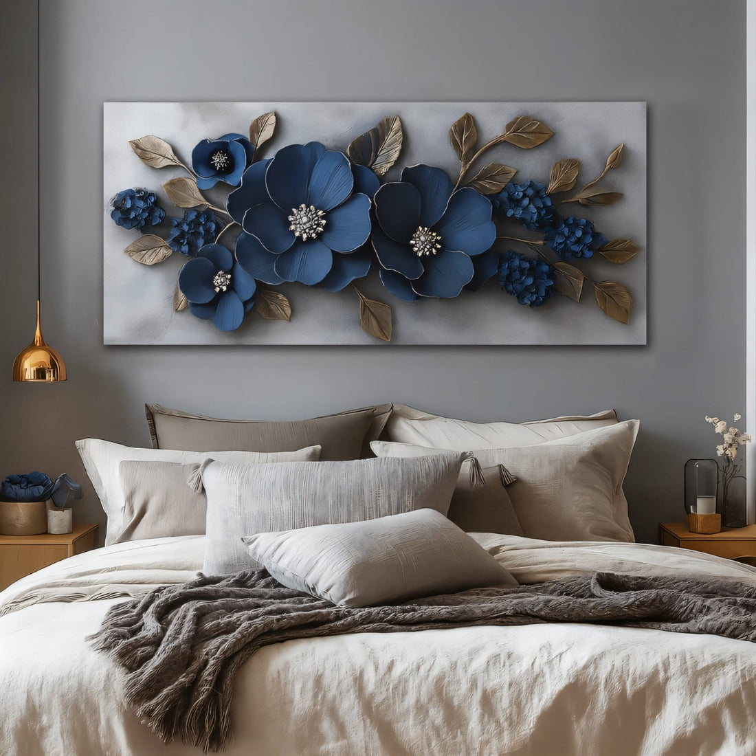 Modern Blossom Wall Art – Oversized Flower Canvas for Bedroom and Living Room Decor - Sense for Decor