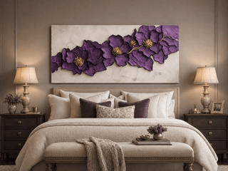 Modern Floral Wall Art – Oversized Blossom Canvas for Home and Bedroom Decor - Sense for Decor
