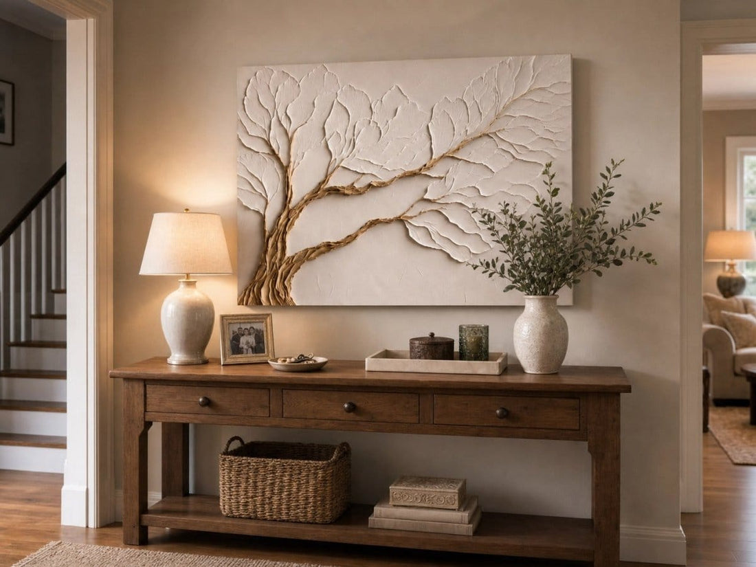 Neutral Bedroom Wall Art – Large Branch Canvas for Above Bed Decor | Modern Minimalist Wall Art - Sense for Decor