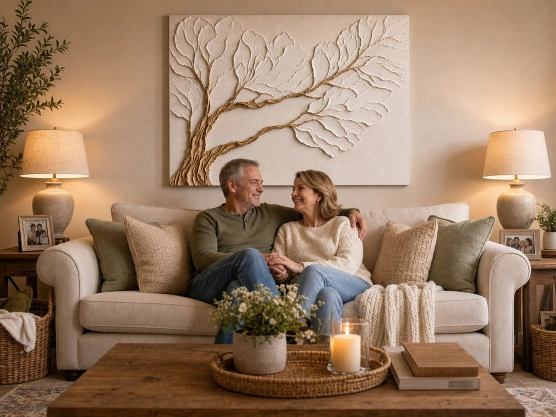 Neutral Bedroom Wall Art – Large Branch Canvas for Above Bed Decor | Modern Minimalist Wall Art - Sense for Decor