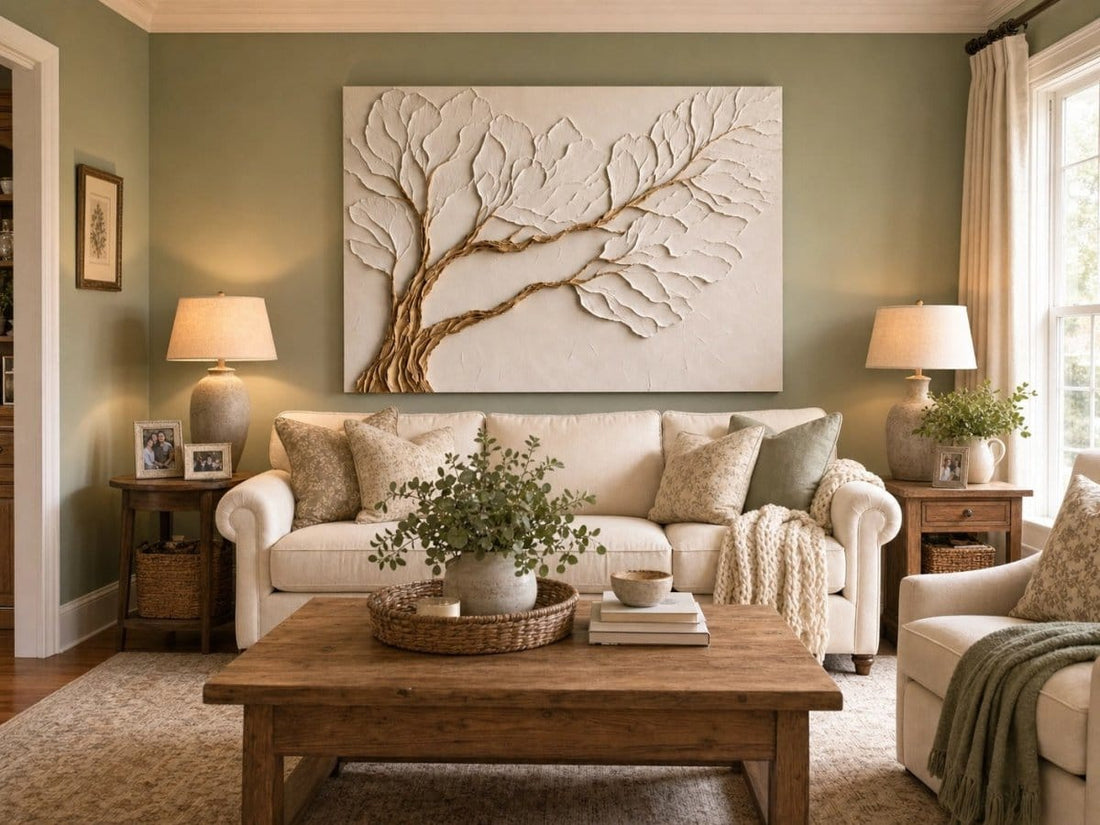 Neutral Bedroom Wall Art – Large Branch Canvas for Above Bed Decor | Modern Minimalist Wall Art - Sense for Decor